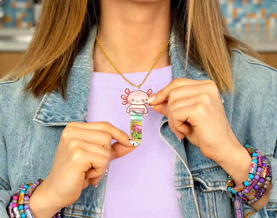 Sticki Rolls Pendant Pack - 120 Exclusive Wearable Shareable Stickers with Pendant and Bracelet (Series 2)